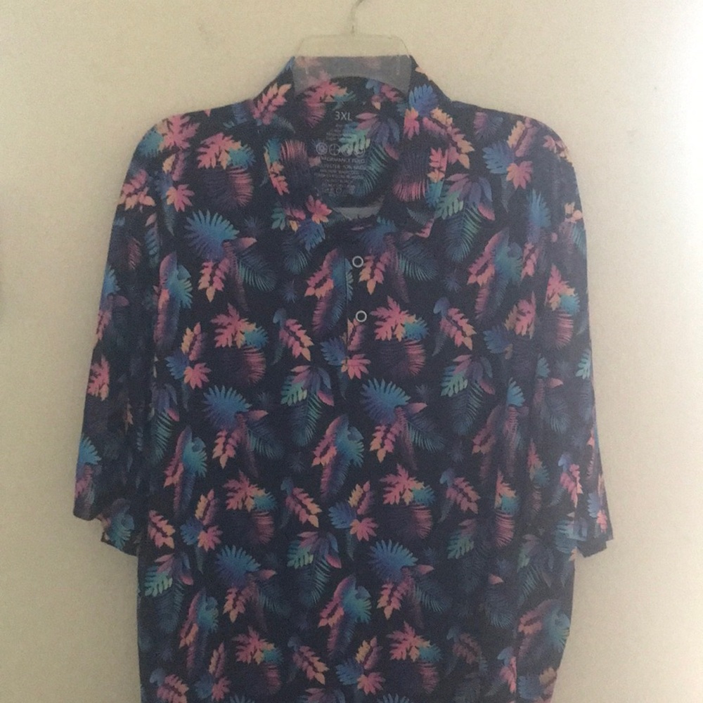 Tropical Print Button-Up Shirt